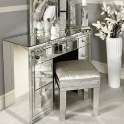Crystal Diamond Mirrored 7 Drawer Dressing Table