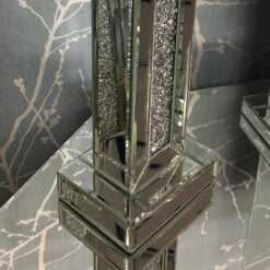 Crystal Diamond Mirrored Medium Candle Holder