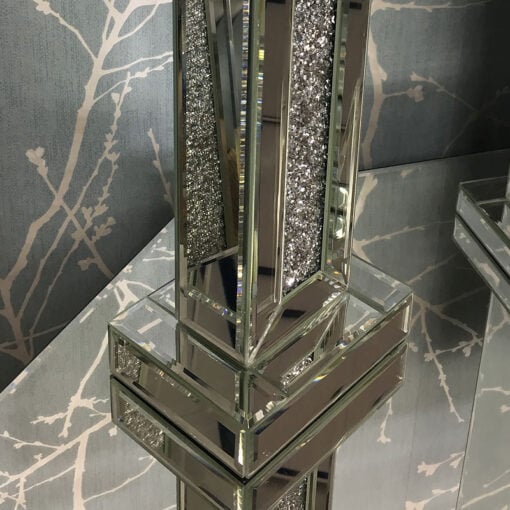 Diamond Glitz Mirrored Medium Candle Holder