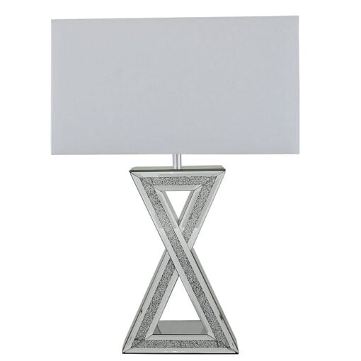 Diamond Glitz Mirrored X Table Lamp