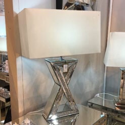 Crystal Diamond Mirrored X Table Lamp