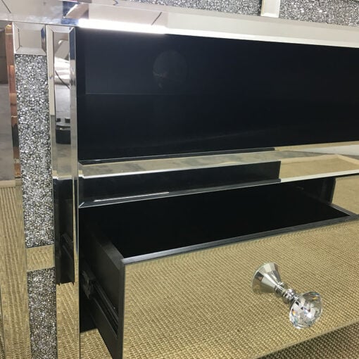 Diamond Glitz Mirrored Corner TV Cabinet