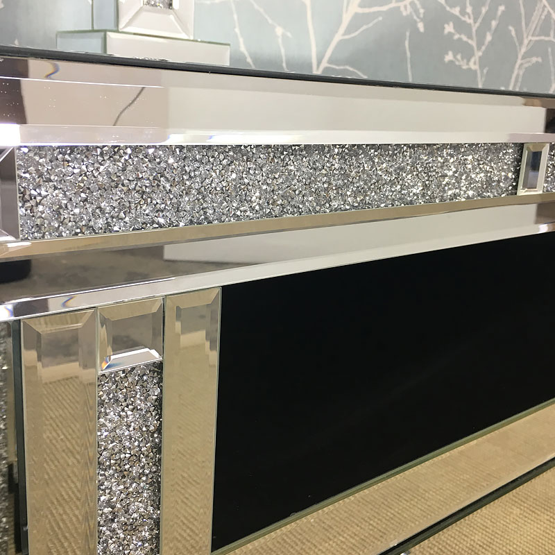 Diamond Glitz Mirrored Corner TV Cabinet | Picture Perfect Home