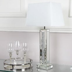 Diamond Glitz Mirrored Table Lamp 13”