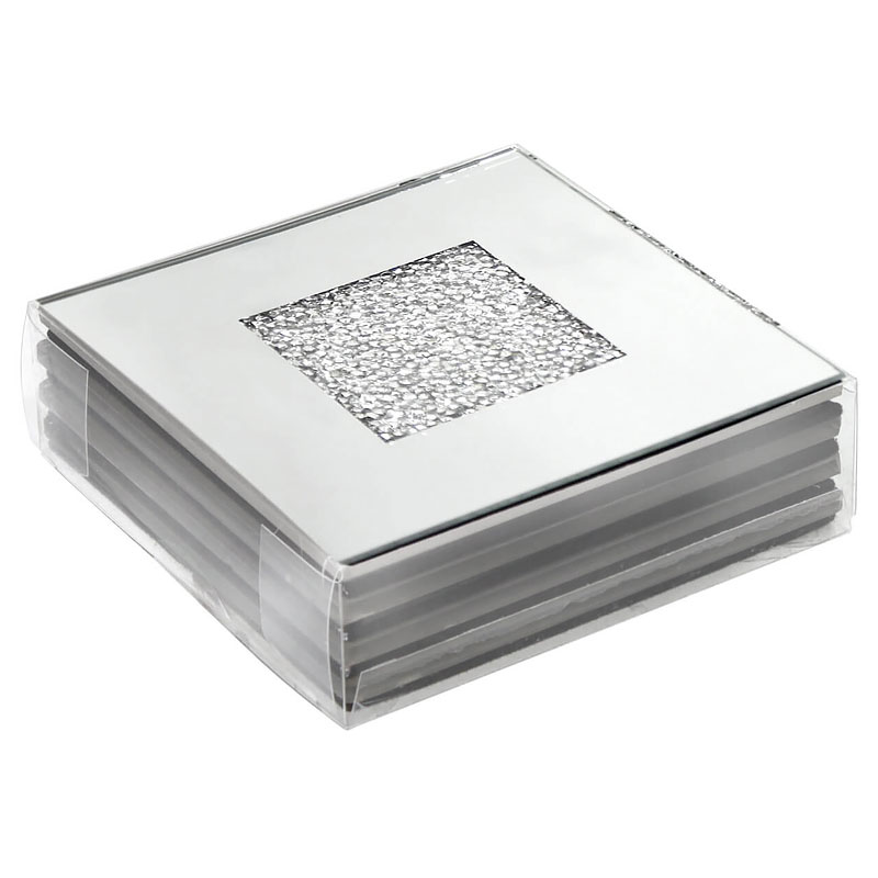 Diamond Glitz Set of 4 Mirrored Coasters