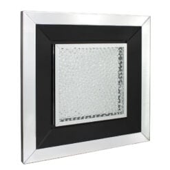 Floating Crystal Black Glass Mirror Wall Art | Picture Perfect Home