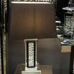 Floating Crystal Black Glass Table Lamp