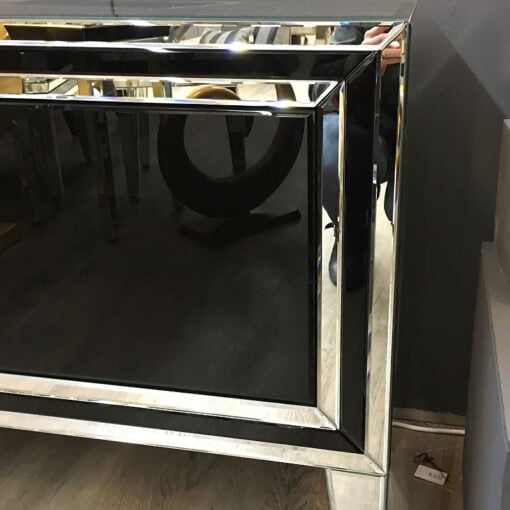 Madison Black Glass 2 Door Mirrored Cabinet