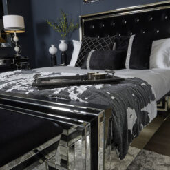 Madison Black and Mirrored King Size Bed Frame