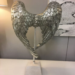 Antique Silver Distressed Angel Wings Sculpture