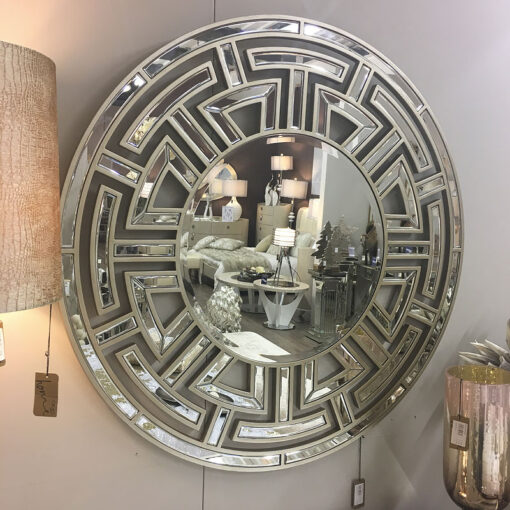 Athens Gold Aztec Circular Wall Mirror