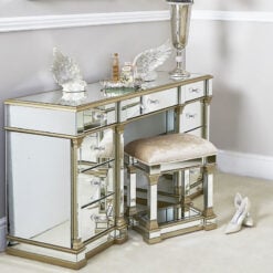 Athens Gold Mirrored 9 Drawer Dressing Table