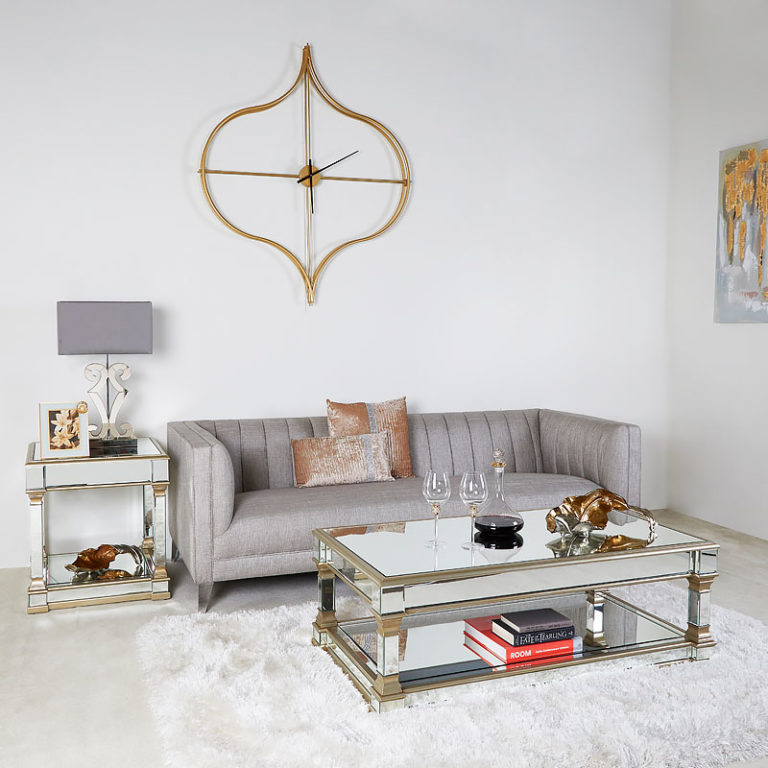 Athens Gold Mirrored Low Coffee Table Picture Perfect Home