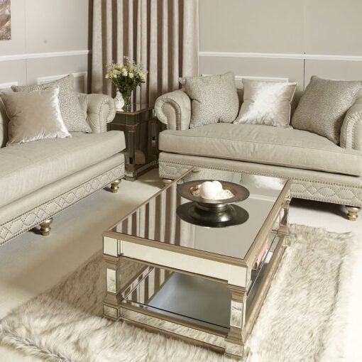 Athens Gold Mirrored Low Coffee Table
