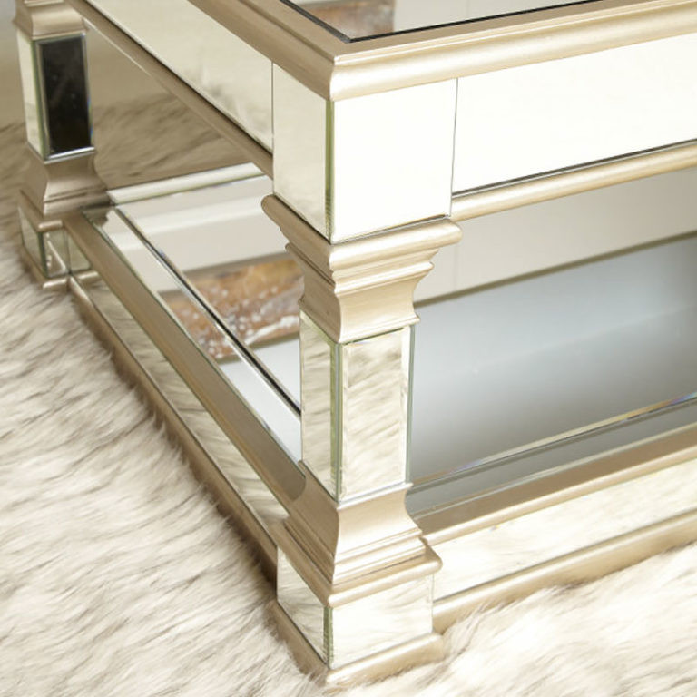Athens Gold Mirrored Low Coffee Table Picture Perfect Home