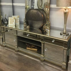 Athens Gold Mirrored TV Entertainment Stand - Large