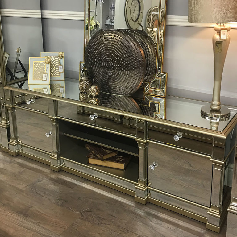 Athens Gold Mirrored Low Coffee Table Picture Perfect Home
