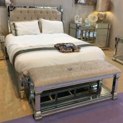 Athens Mirrored Upholstered Bed End Bench