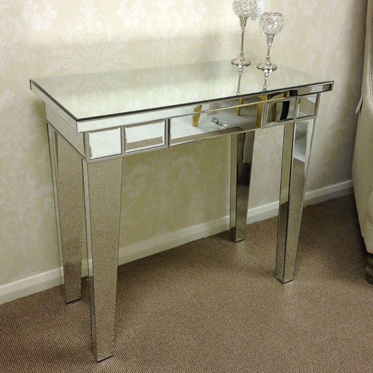 Classic Mirror 1 Drawer Mirrored Console Table Picture Perfect Home