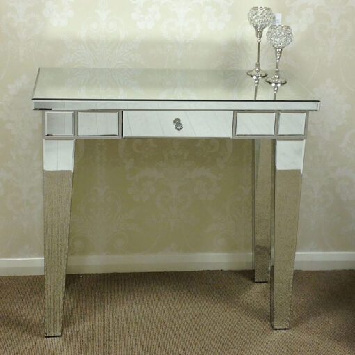 Classic Mirror 1 Drawer Mirrored Console Table