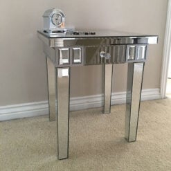 Classic Mirror 1 Drawer Mirrored Lamp End Side Table