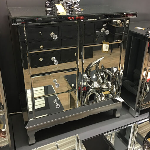 Classic Mirror 5 Drawer 1 Door Mirrored Cabinet