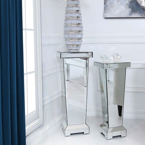 Classic Mirror Medium Mirrored Display Pedestal Side Table 70cm