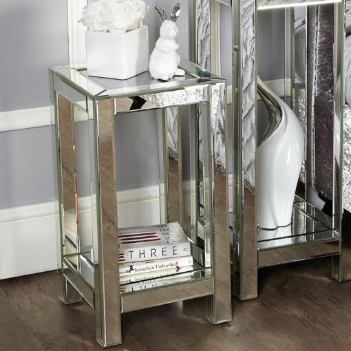 Diamond Crush Mirrored Medium End Lamp Table