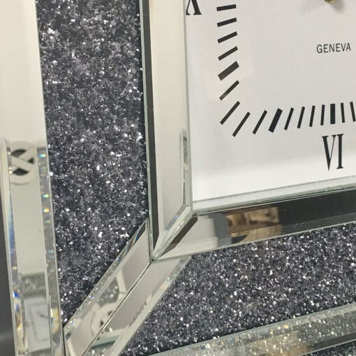 Diamond Glitter Mirrored Square Wall Clock