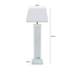 Floating Crystal Clear Glass Mirrored Floor Lamp