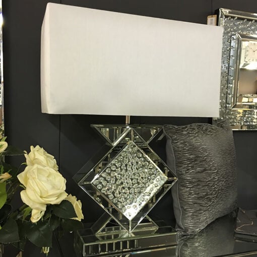 Floating Crystal Clear Glass Table Lamp 20”