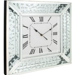 Floating Crystal Glass Mirrored Wall Clock