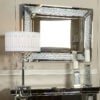 Floating Crystal Rectangle Wall Mirror Large