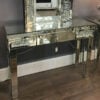 Floating Crystal Single Drawer Mirrored Dressing Table