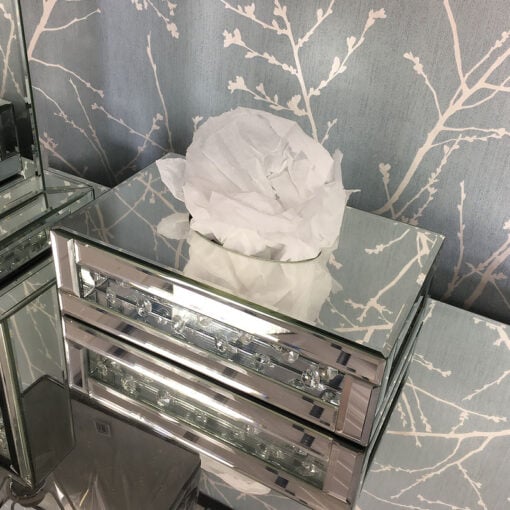 Floating Crystal Standard Mirrored Tissue Box Cover