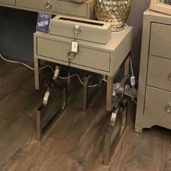 Light Taupe Basket Weave End Table