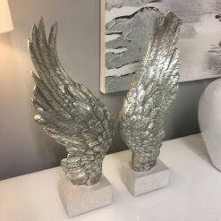 Pair of Antique Silver Distressed Angel Wings