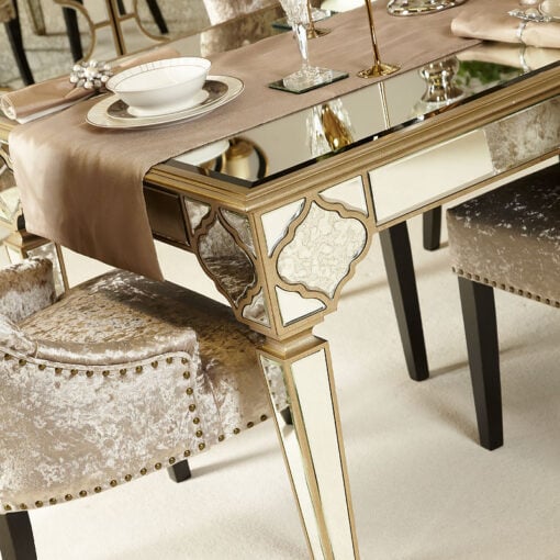 Sahara Marrakech Moroccan Gold Mirrored Dining Table