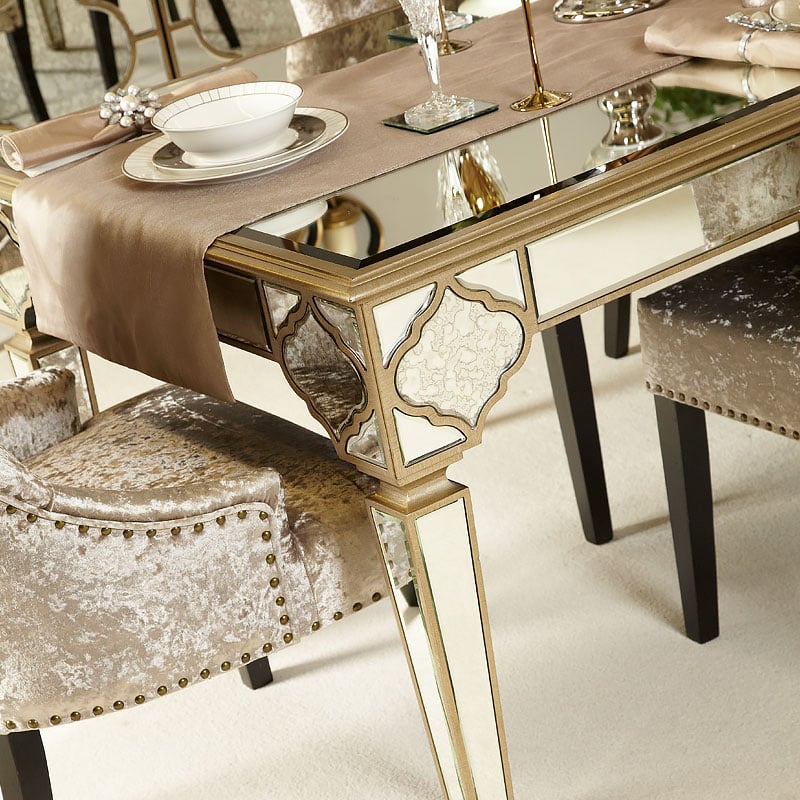 Sahara Marrakech Moroccan Gold Mirrored Dining Table Picture Perfect Home