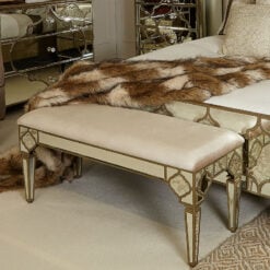 Sahara Gold Mirrored Upholstered Bench
