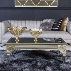 Sahara Marrakech Moroccan Gold Mirrored Low Coffee Table 