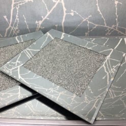 Set of 4 Diamond Glitz Silver Mirrored Place Mat