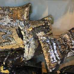 Silver & Rose Gold Mermaid Sequin Cushion Medium
