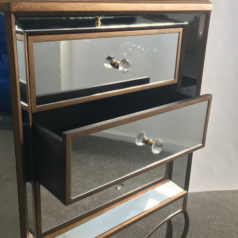 Venetian Gold 3 Drawer Mirrored Bedside Cabinet | Picture Perfect Home