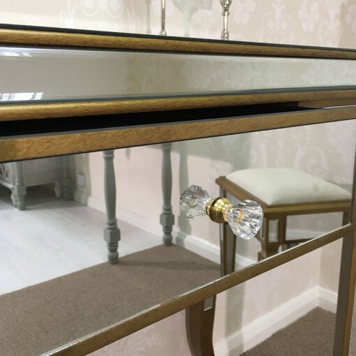 Venetian Gold Single Drawer Mirrored Dressing Table