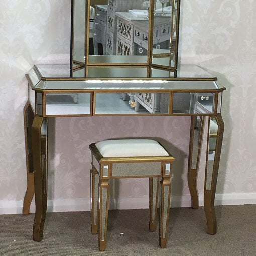 Venetian Gold Single Drawer Mirrored Dressing Table