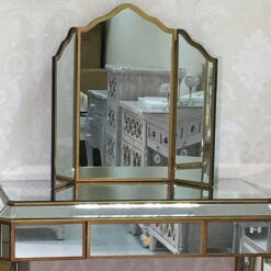 Venetian Gold Tri-Folding Vanity Mirror