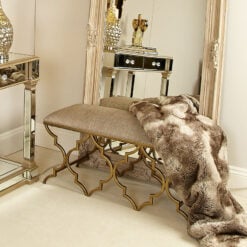 Sahara Gold Upholstered Bedroom Bench