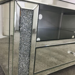 Diamond Crush Tall Mirrored Corner TV Cabinet