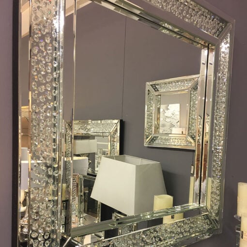 Floating Crystal Square Wall Mirror